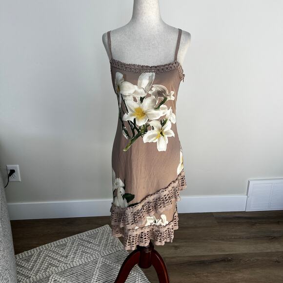 BLUMARINE Women's Floral Silk Dress Size 38/US 2 - Picture 1 of 8